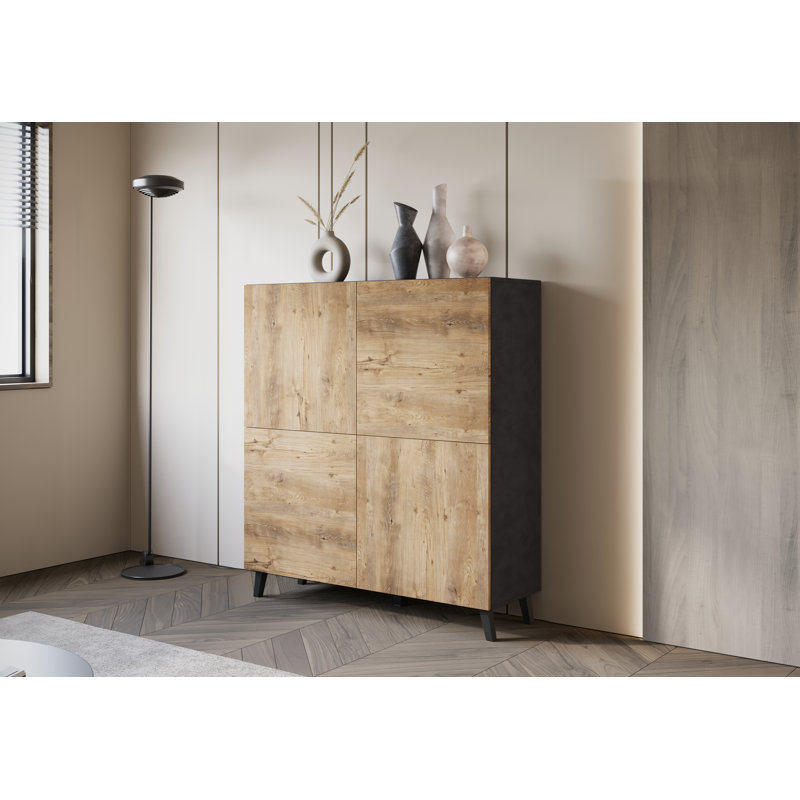 Highboard Accent Chest, Grey/Brown