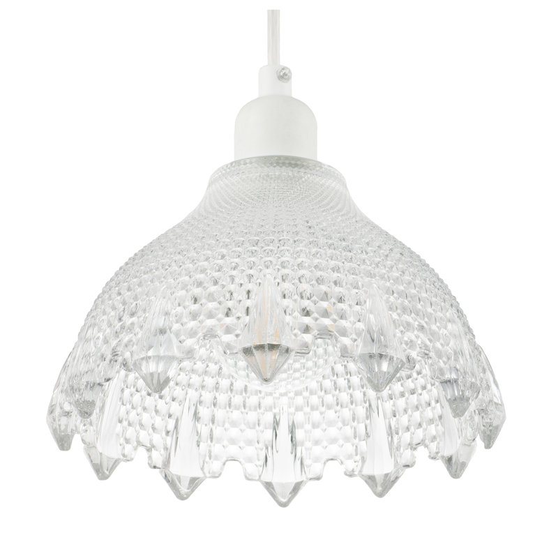 14 cm H Empire Glass Pendant Shade ( No Direct Attachment Method ) in Clear