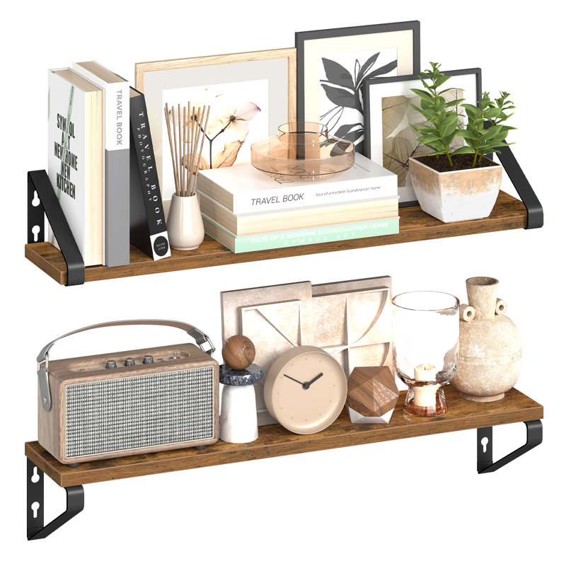 2 Piece Bracket Shelf, 11.2cm H x 60cm W x 12.7cm D