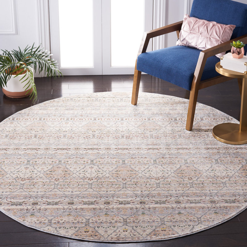 Tapis ivoire / bleu Princeton 911, Rond 6 pi 7 po