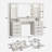 55" Fluted Makeup Vanity Desk With Mirror & Lights, Makeup Vanity With Power Outlet And 9 Drawers 2 Cabinets-1892947844
