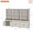 Scarlett Sideboard Cabinet With Bar Hutch, Farmhouse Sideboard Credenza For Dining Room, Modern Buffet Cabinet, Large Storage Cabinet With Wood Doors And 5 Tier Shelve, Rustic White, 102"-406260090