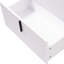 Meuble-lavabo de salle de bain de 76 cm (30 po) avec lavabo en céramique intégré, tiroir cannelé à fermeture amortie, espace d'extension, poignée de 14,7 cm (5,8 po), pied de 21 cm (8,27 po), blanc, style américain, glissières sous plan.