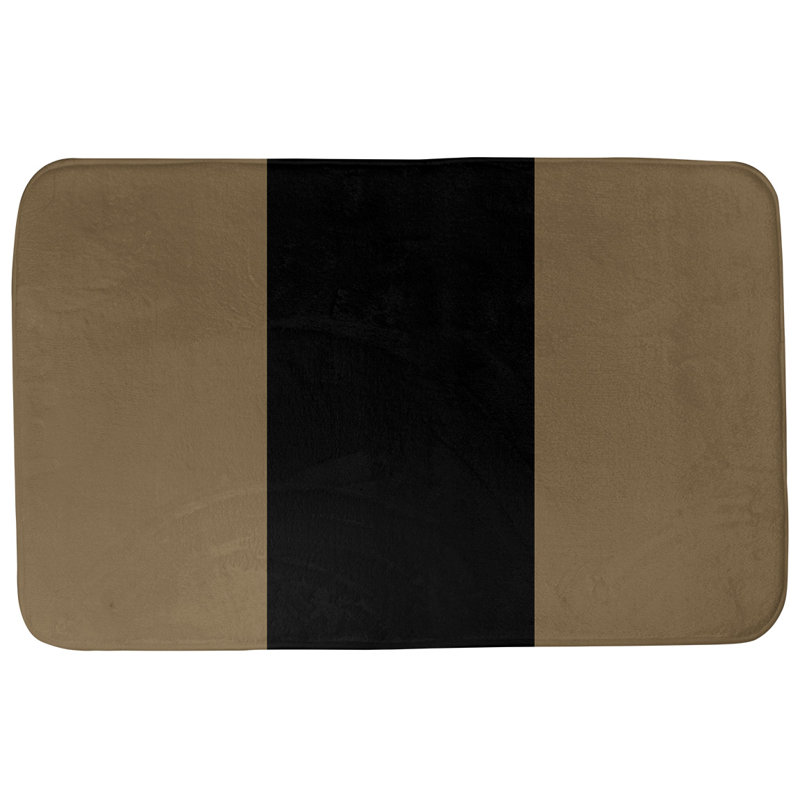 Tapis pour salle de bain Colorado, l 17 po x L 24 po, Doré / milieu noir