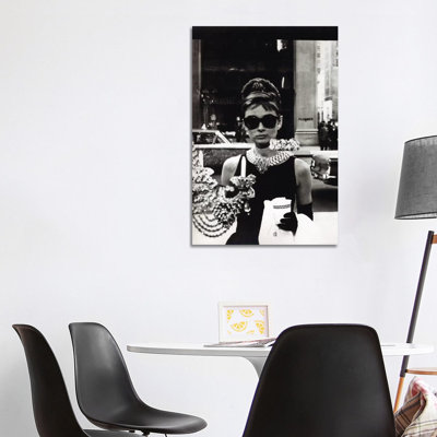 Audrey Hepburn as Seen Through Tiffany's Storefront Window 1 Piece Wall Art on Canvas