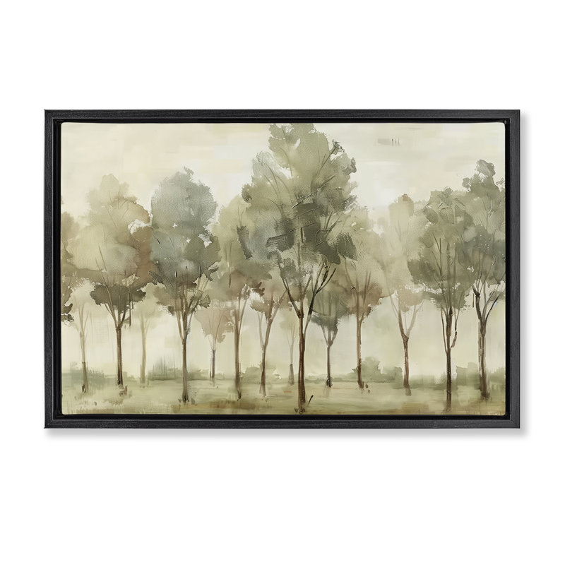 Douce promenade à Forest Grove, Cadre flottant noir de jais, H 17 po x l 25 po