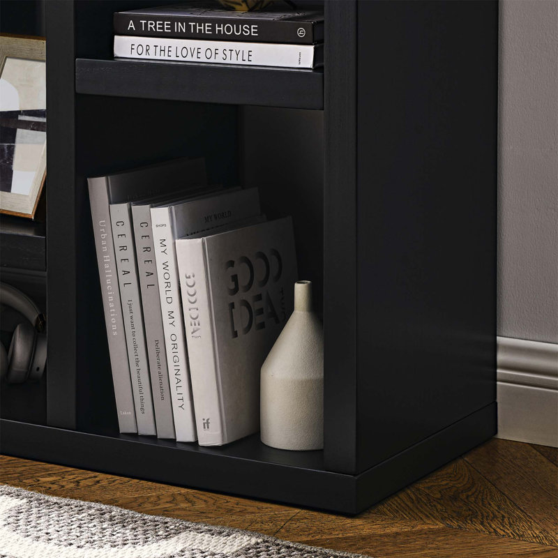 Open Wooden Open Shelf Bookcase, Freestanding Display Storage Cabinet With 7 Cube Storage Spaces, Floor Standing Bookshelf, Entryway, Living Room Storage Cabinet
