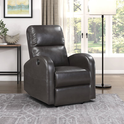Tabish 29.5" Modern & Contemporary Faux Leather Power Reclining Chair with One-Touch Power Control & Adjustable Positions by Latitude Run