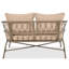 Ensemble de conversation d'extérieur 4 personnes avec coussins amovibles, ensemble de patio conversation avec plateau en bois d'inspiration bohémienne, beige