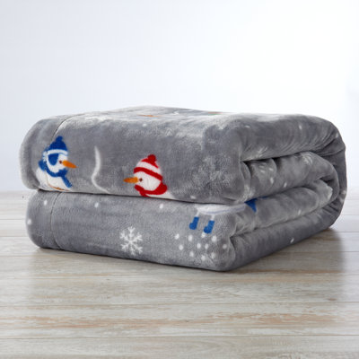 Ultra Soft Plush Reversible Holiday Throw Blanket