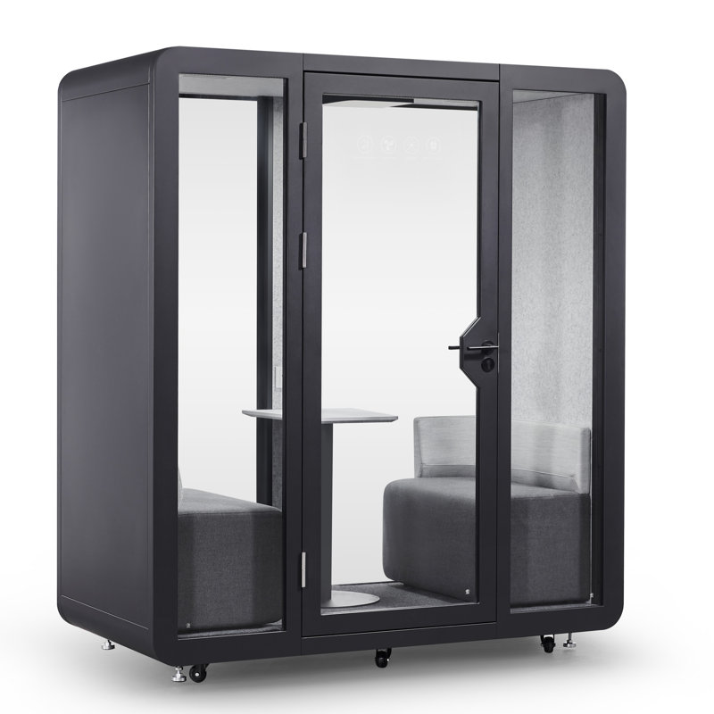 Cabine de réunion modulaire double pour bureau blanc - 2 personnes