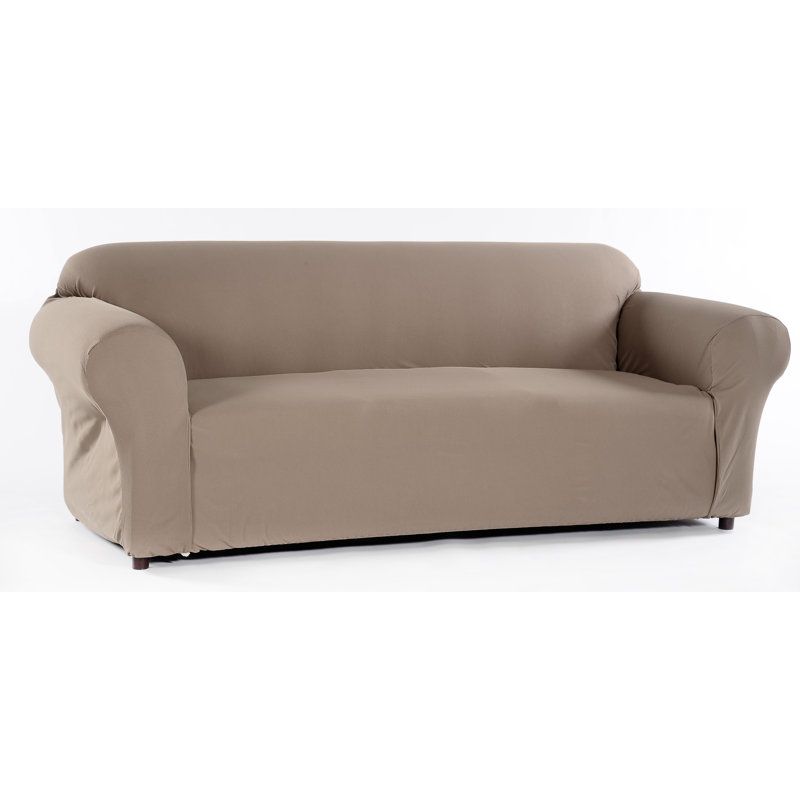 Housse pour canapé à coussins carrés pour boîte à gaufre extensible, Gris, H 40 po x l 96 po x P 36 po