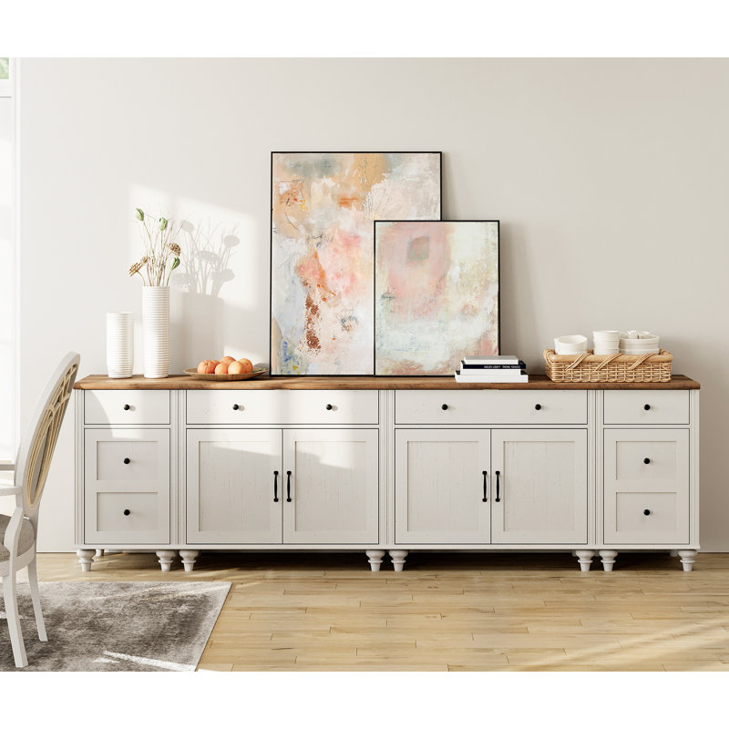 Buffet de cuisine Corretta, Blanc / Brun