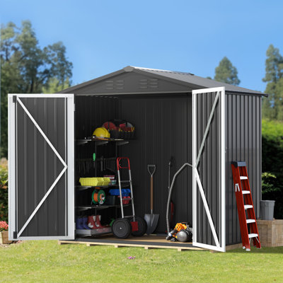 Remise de rangement en métal l 5,6 pi. X P 3,2 pi.