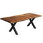 Table de salle à manger 72 "Live Edge en bois de sheesham massif avec base en métal noir-129546668