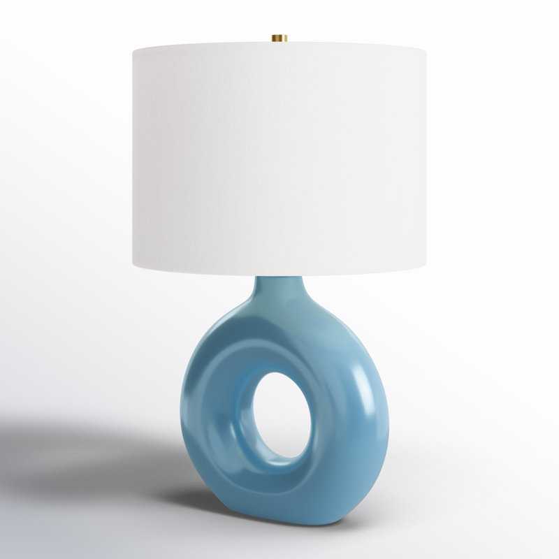Roumel Ceramic Table Lamp, Teal