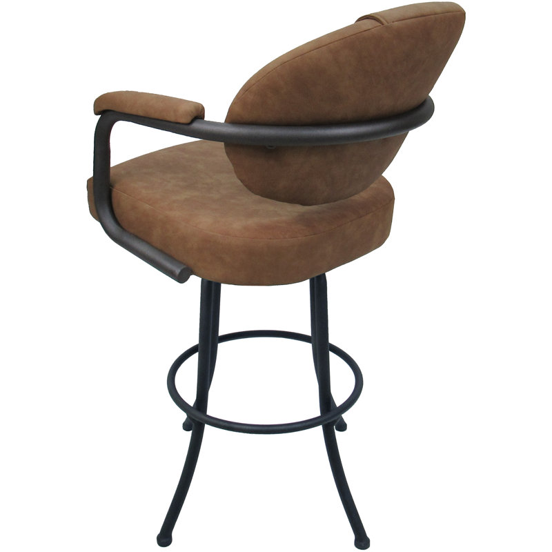Tabouret de comptoir pivotant rembourré avec structure en métal Gurtejveer, Gris