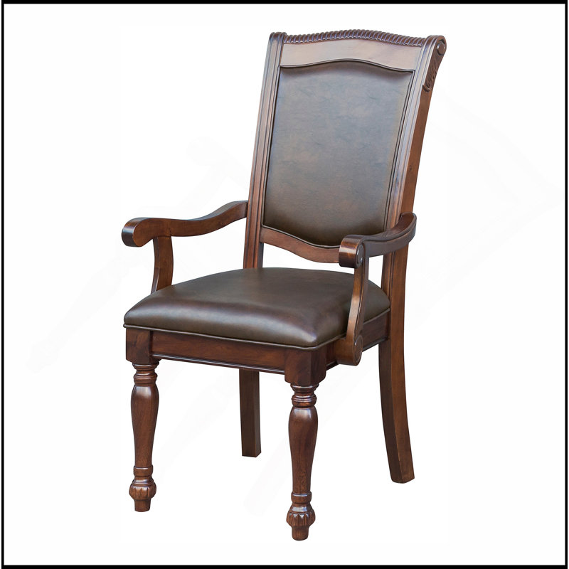 Ensemble de fauteuils de salle à manger de style traditionnel avec meubles rembourrés en bois de cerisier brun 2 pièces