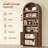 81" Tall Arched Cabinets, Bookcase with Storage, Brown-1914341191