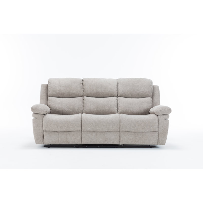 Jozeph 81.5" Chenille Fabric Reclining Sofa, Beige
