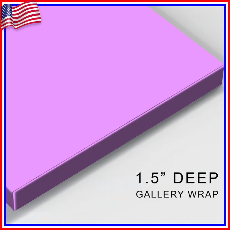 Toile de galerie de couleur unie mauve en plusieurs tailles, 16 x 16 pouces