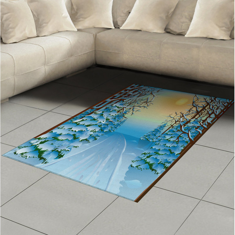 Winter High Density Long Fiber Poly Threads Decorative Area Rug Carpet, Rectangle 4' x 5'8"