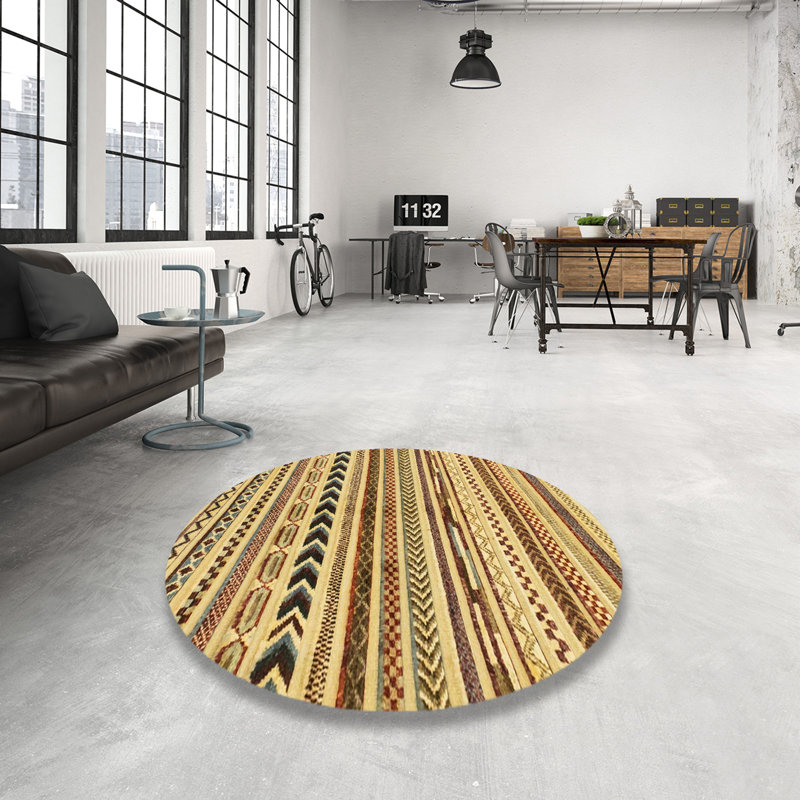 Abstract Indoor Rug, Round 5'