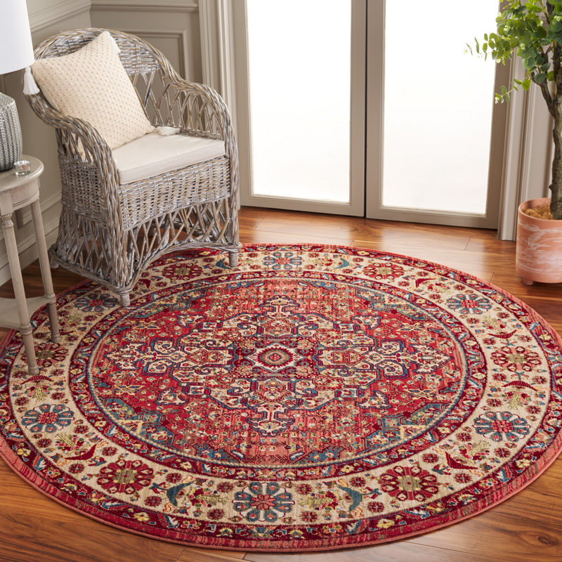 Tapis oriental performance Kurtz, Rond 4 pi, Red/Ivory