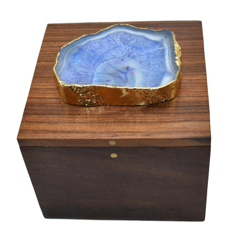 Boîte à bijoux en bois, H 3,5 po x l 4,5 po x P 4,5 po