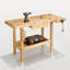 Table de travail 50 po en bois d'hévéa robuste avec tiroir et poignée réglable pour garage d'atelier-990301615