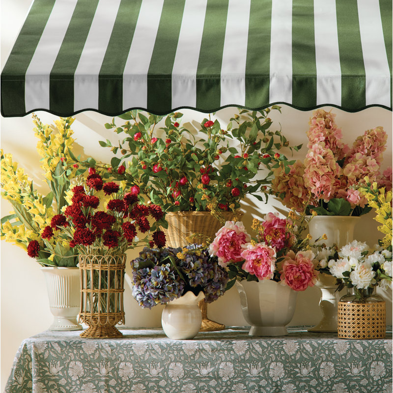 over&back Hand-Blocked Tablecloth, 70" W x 108" L, Green Floral