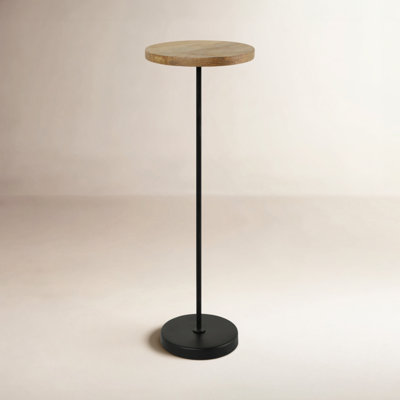 Metal and Marble 21"H Side Drink Table for Elegant and Functional Accent