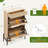 Entryway Shoe Cabinet with 2 Flip Drawers, Slim Wooden Shoe Organizer with Linen Front Panels-1854758712