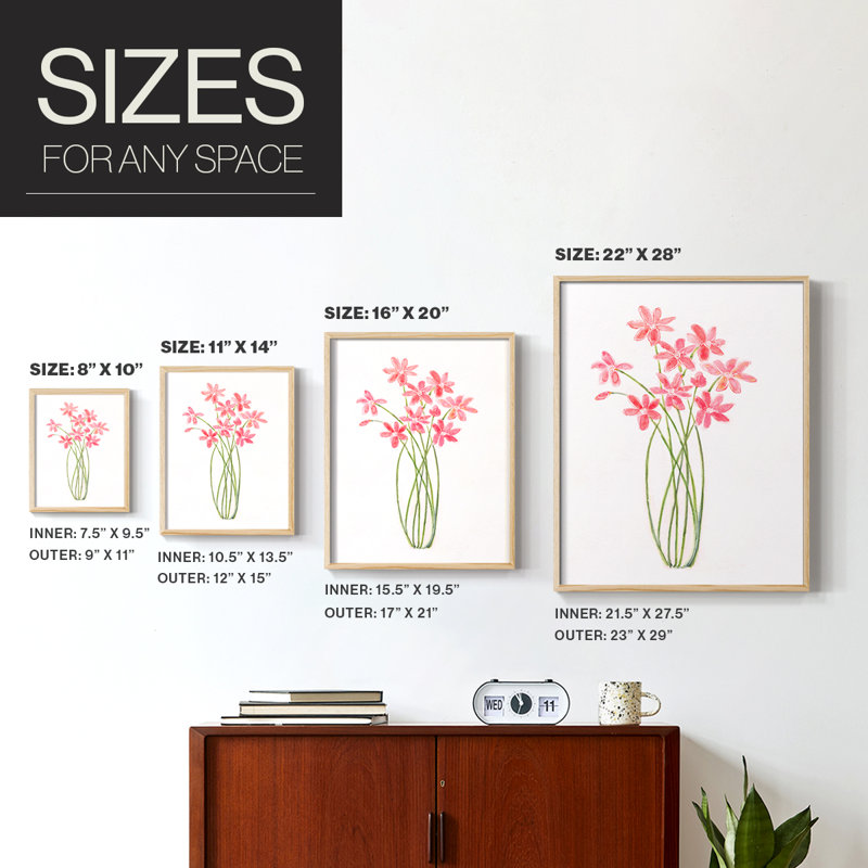 Reproduction encadrée entrelacée Bouquet II - bois massif, H 21 po x l 17 po, Naturel