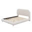 Lit plateforme tapissier, structure solide et design courbé élégant-714405715