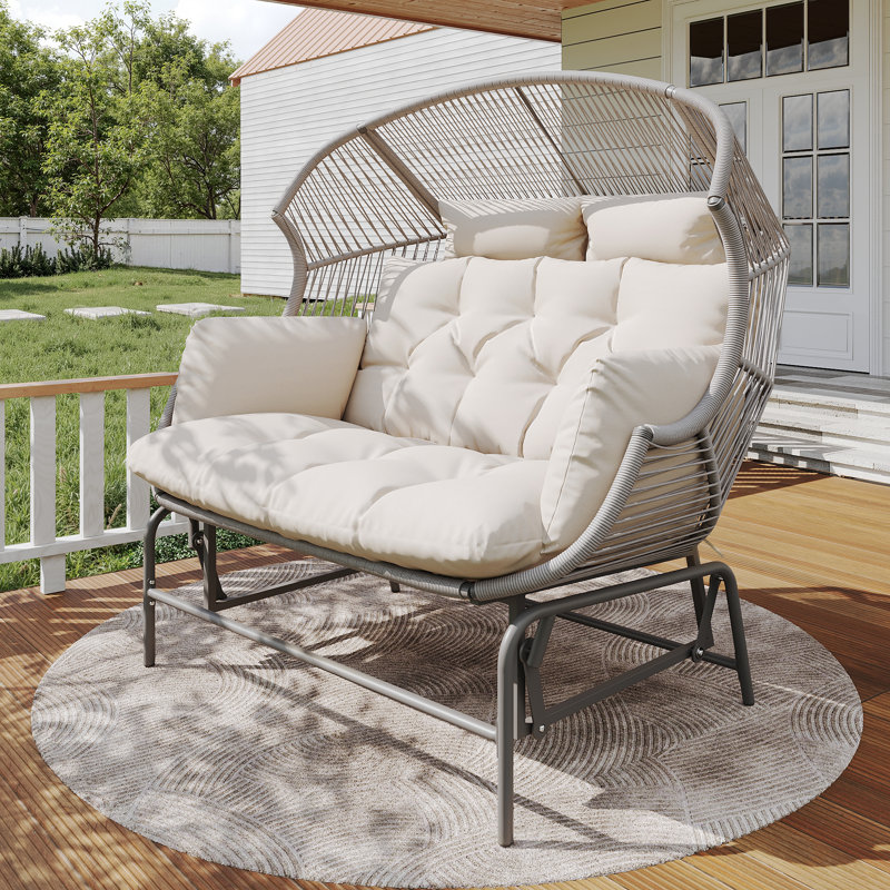 Rocking Outdoor Lounge Chair, Light Grey, Dark Grey