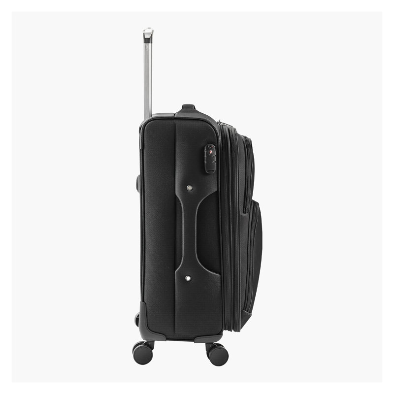 Valise de voyage durable 24 pouces extensible à carreaux souples avec roulettes et verrou TSA