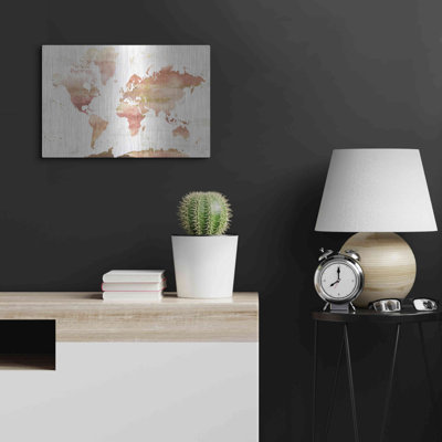 «Desert Blooms Abstract Map» par Laura Marshall, art mural en métal