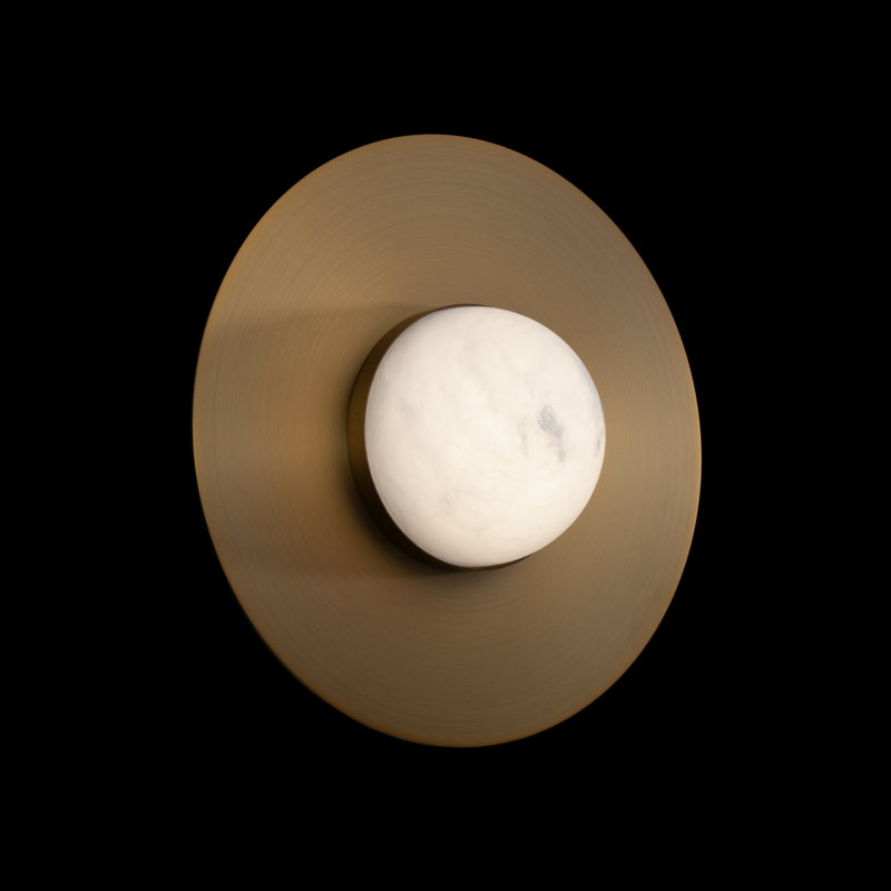 Landed LED Flush Mount, Antique Brass