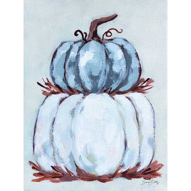 «Pumpkin Stack III» par Sara Baker, reproduction d'art sur toile tendue, H 24 po x l 18 po