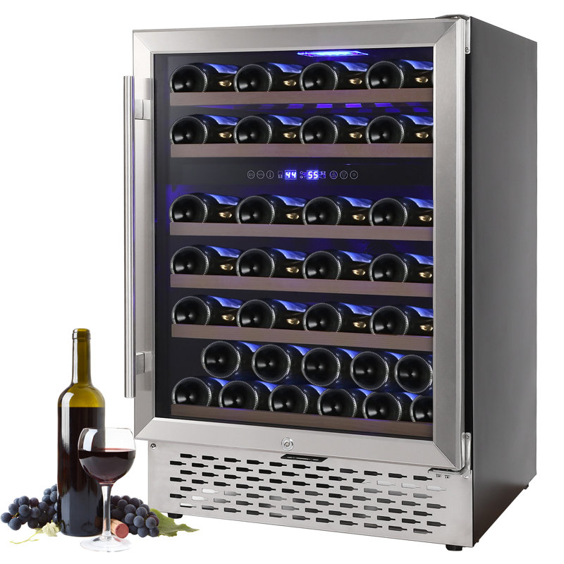 51 Bottles Wine Cooler Refrigerator,Freestanding Compact Wine Fridge with Digital Control for Fridge With 40-66F Digital Temperature Control Glass Door