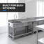 Évier utilitaire en acier inoxydable 47 x 22 x 37 po, lavabo à cuve simple autoportant avec robinet, robuste pour garage, cuisine et atelier