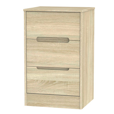 Fully Assembled Vernon 3 Drawer Bedside Table