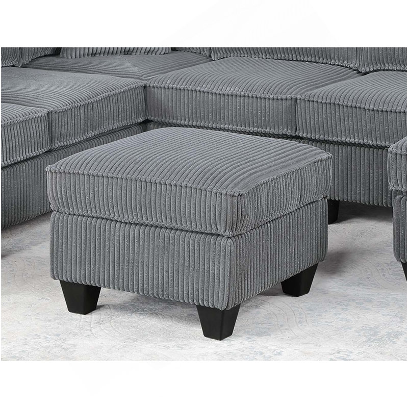 Causeuse LAF avec port USB, ensemble de conversation modulaire de style moderne 5 pièces avec accoudoir de coin et repose-pieds RAF avec rangement et fini brouillard