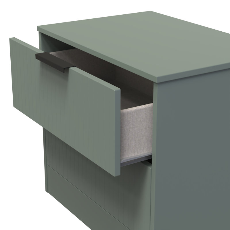 Berklie 2 Drawer Midi Chest (Ready Assembled), Reed Green