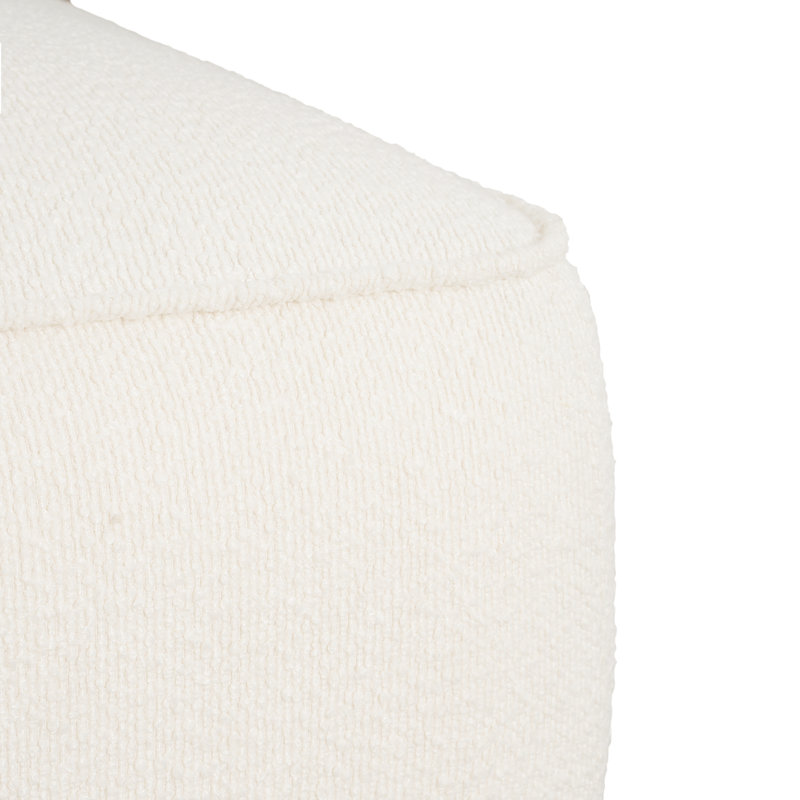 Upholstered Square Ottoman,White,Boucle