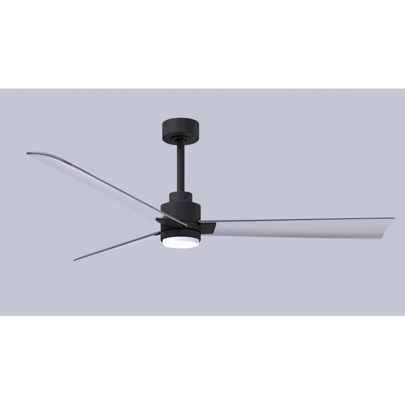 Ventilateur de plafond Alessandra, Nickel brossé, Noir mat, 56"