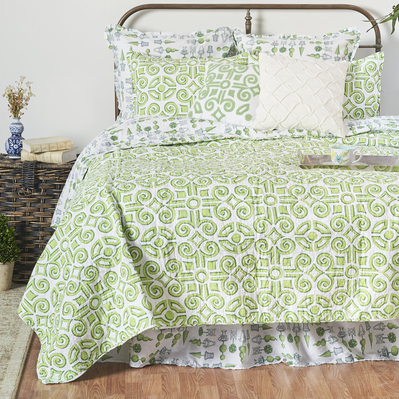 Boxwood Abbey Green Garden Cotton Standard Sham