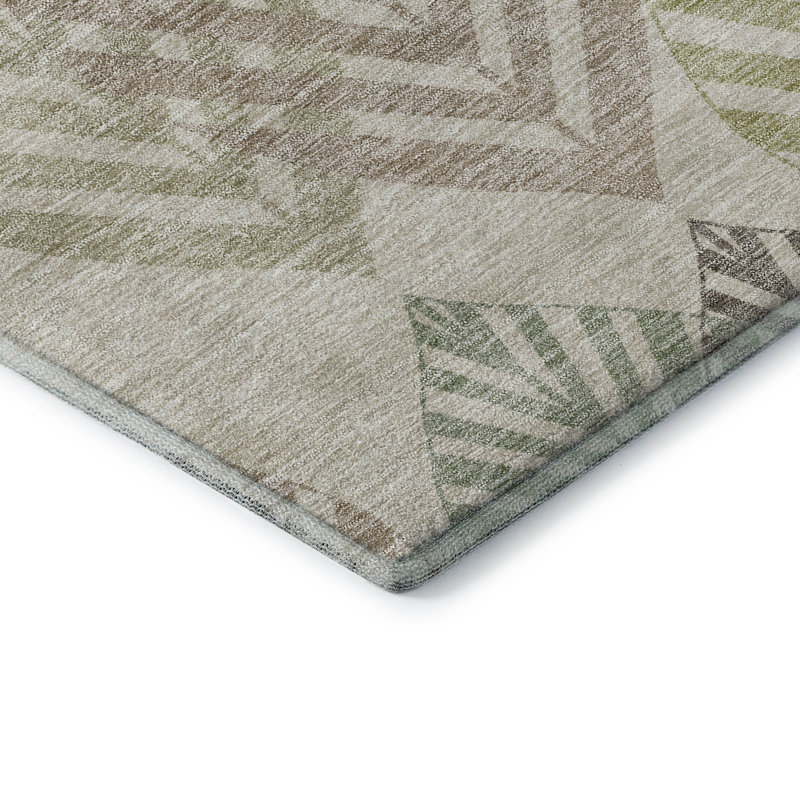 Premium Machine Washable Prisco Beige Rug, Rectangle 5' x 7'6"