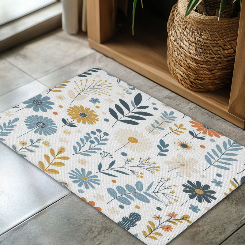Tapis tressé Golden Summer Blooms, Rectangulaire 3 pi x 5 pi